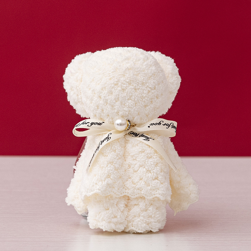Picture of Red Bear Coral Fleece Towel Hand Gift Bath Towel Wedding Wedding Wedding Cotton Towel Wedding Shop Gift