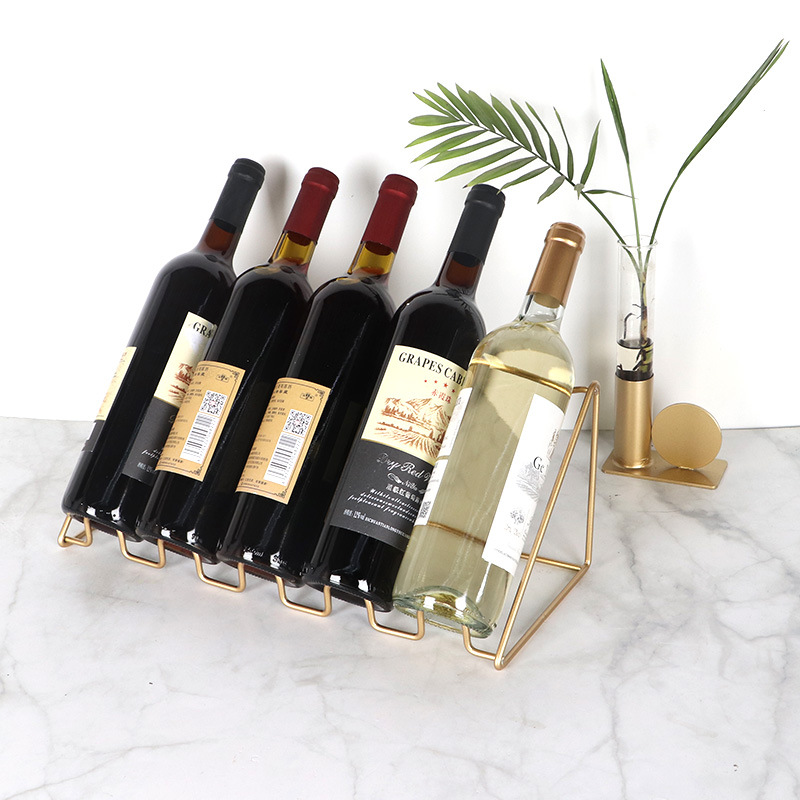 Creative Wire Desktop Wine Rack Bar Table Wine Rack Simple Multi-bottle Wine Rack Storage Rack