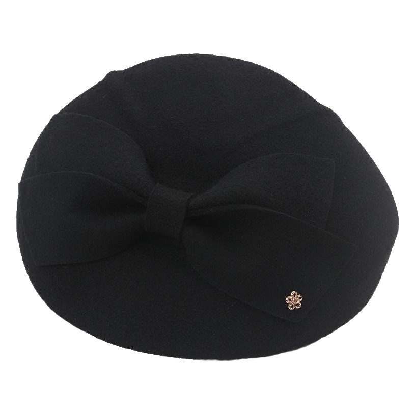 Women's Hat Korean-style Autumn and Winter Wool Beret British Retro Casual Wool Top Hat Bud Air Hostess Hat