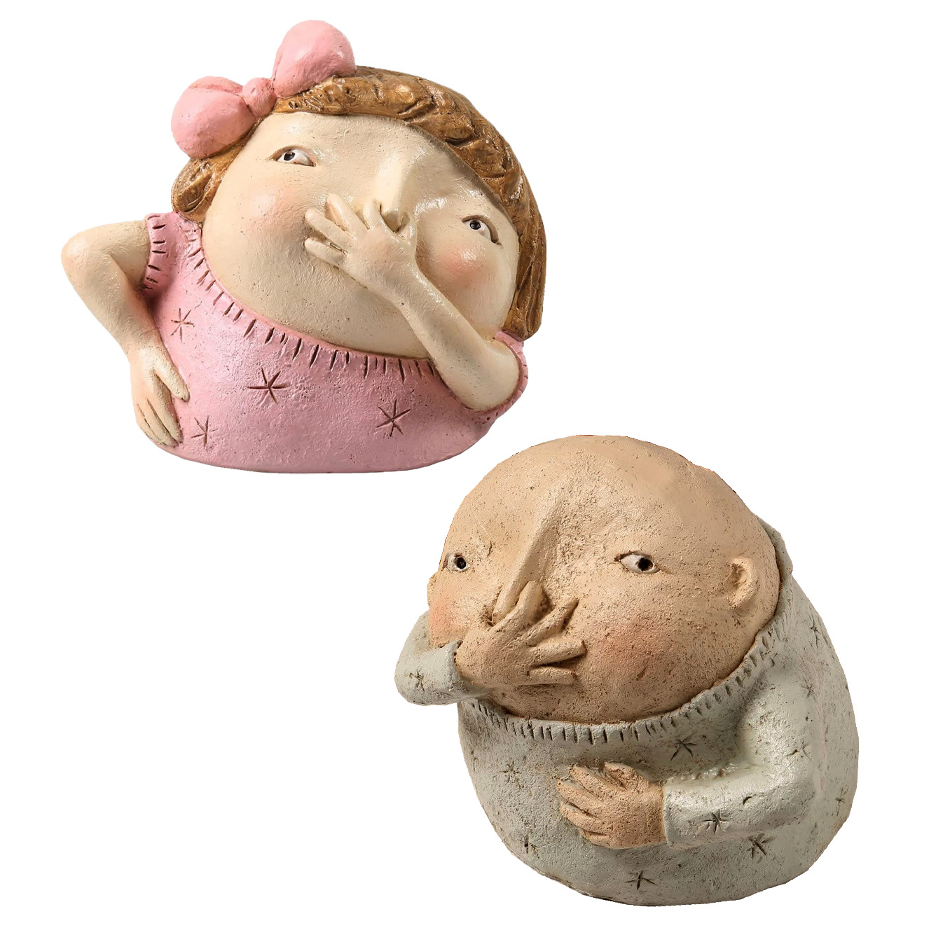 Picture of Cross-Border New Personalized Girl Boy Pinch Nose Statue Bathroom Coarse Sculpture Resin Ornaments Decorative Couple Gift