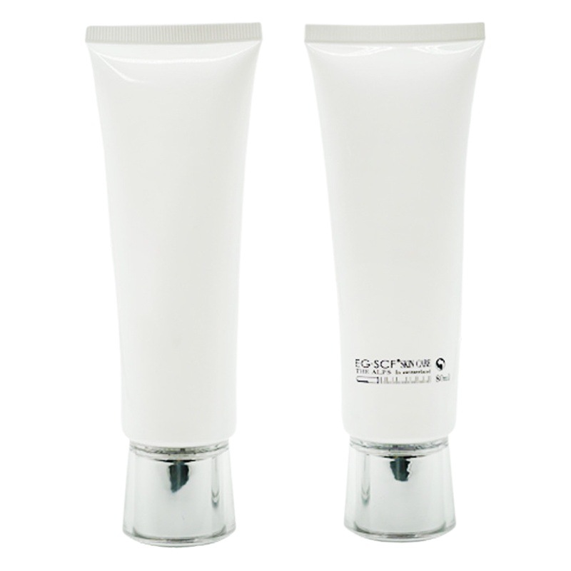 PE Plastic Facial Cleanser Essence Milk White Hose Bottle Hand Cream Massage Milk Hose Bottling Factory Customized