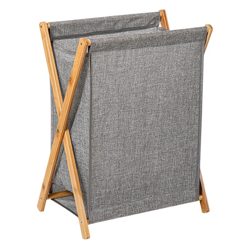Picture of Household Solid Wood Dirty Clothes Basket Dirty Clothes Basket Laundry Storage Clothes Basket Foldable Large Bathroom Laundry Storage Basket