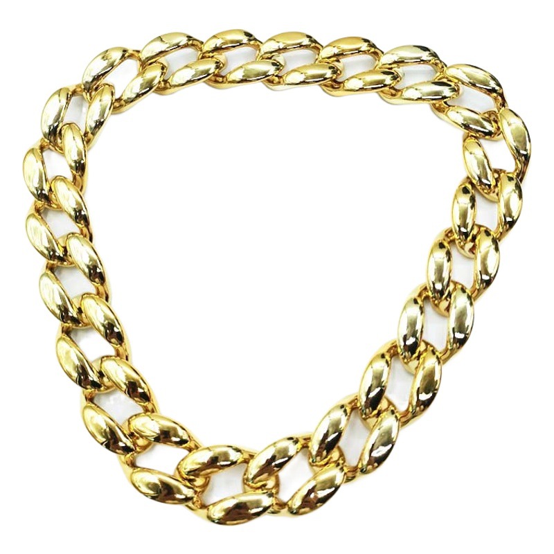 Europe and the United States cross-border jewelry men and women hip-hop gold necklace Bar nightclub personality simple exaggerated thick chain necklace necklace