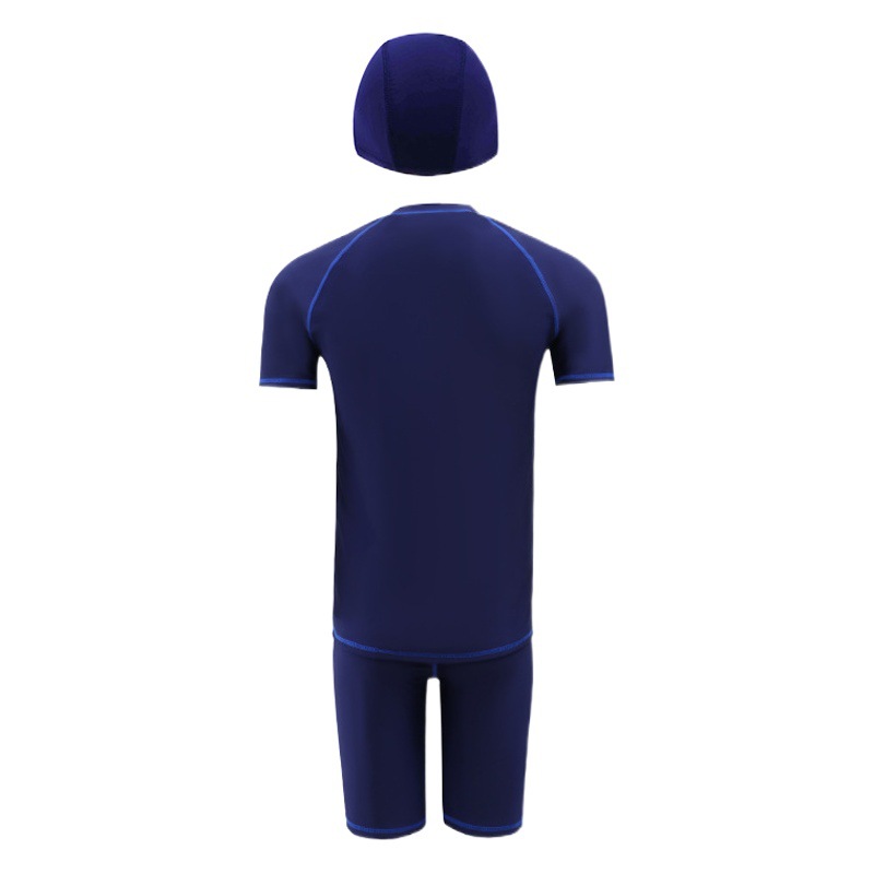 Adult Swimming Suit Men's Split Two-piece Set Men's Sunscreen Short-sleeved Surfing Snorkeling Suit Warm Hot Spring Men's Swimwear