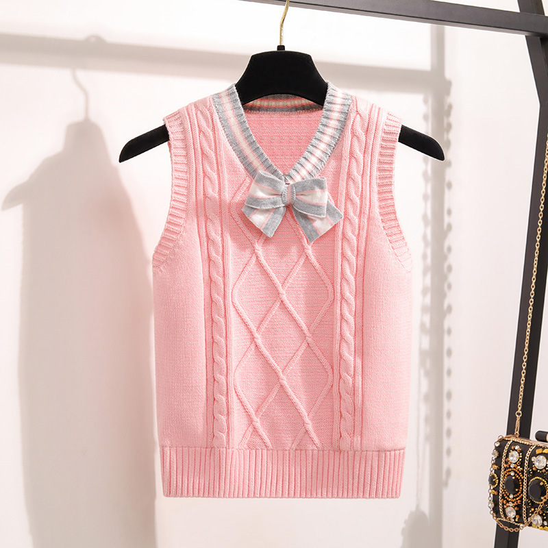 Picture of Children's Wool Vest School Uniform Vest 2025 Spring & Fall New Tops Girls Boys Student Woolen Vest Vest