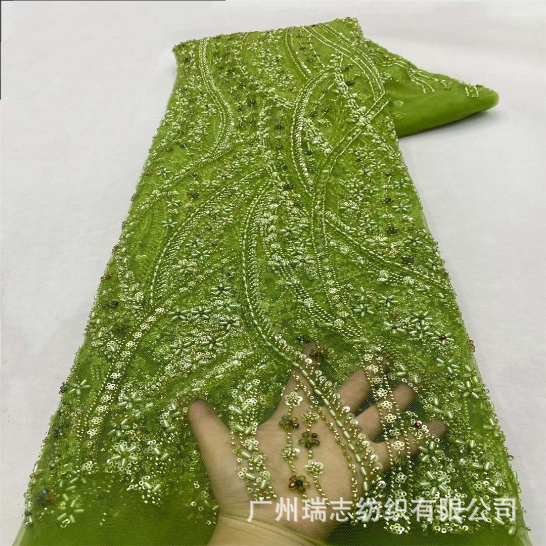 Heavy-duty Beaded Tube Beaded Embroidered Sequins Lace Embroidered dress Evening Dress Fabric Beaded Lace Fabric