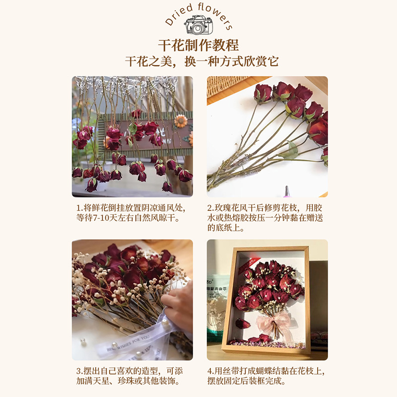 Picture of Three-Dimensional Hollow Photo Frame Handmade DIY Eternal Flower Preservation Box Table Rose Shell Conch Decorative Dried Flower Picture Frame