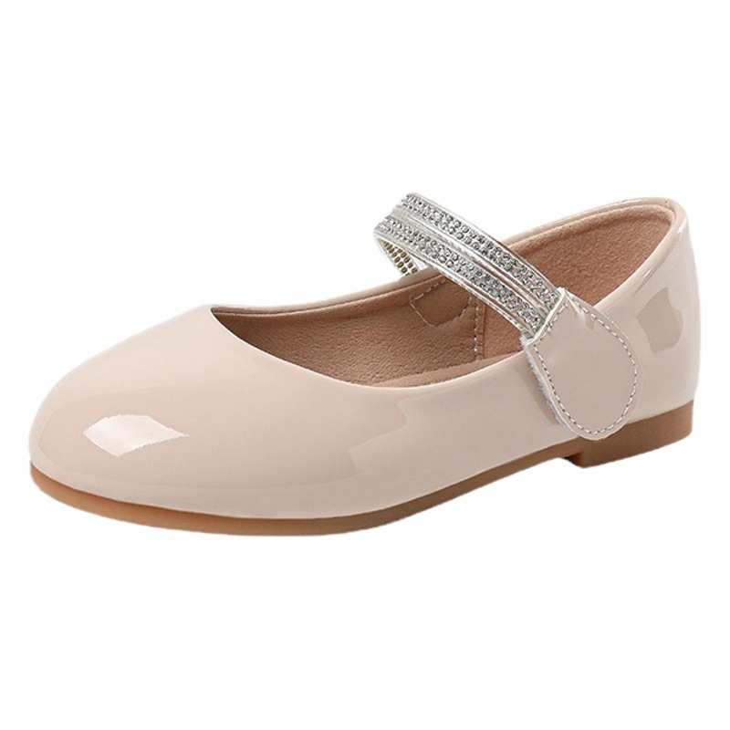 Girls' Soft-soled Flat Shoes 2024 Spring New Simple Comfortable Single Shoes for Primary School Students Children's Patent Leather Shoes