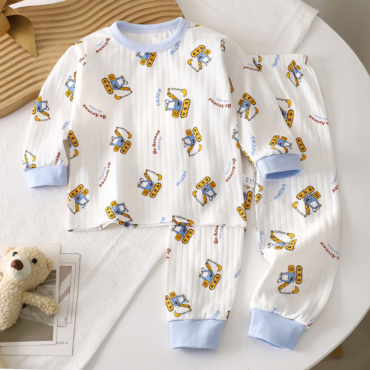 Picture of Children's Cotton Underwear Set, New Autumn Style, Baby Boys' Loungewear, Girls' Pajamas, Autumn Clothes and Pants, Children's Clothing