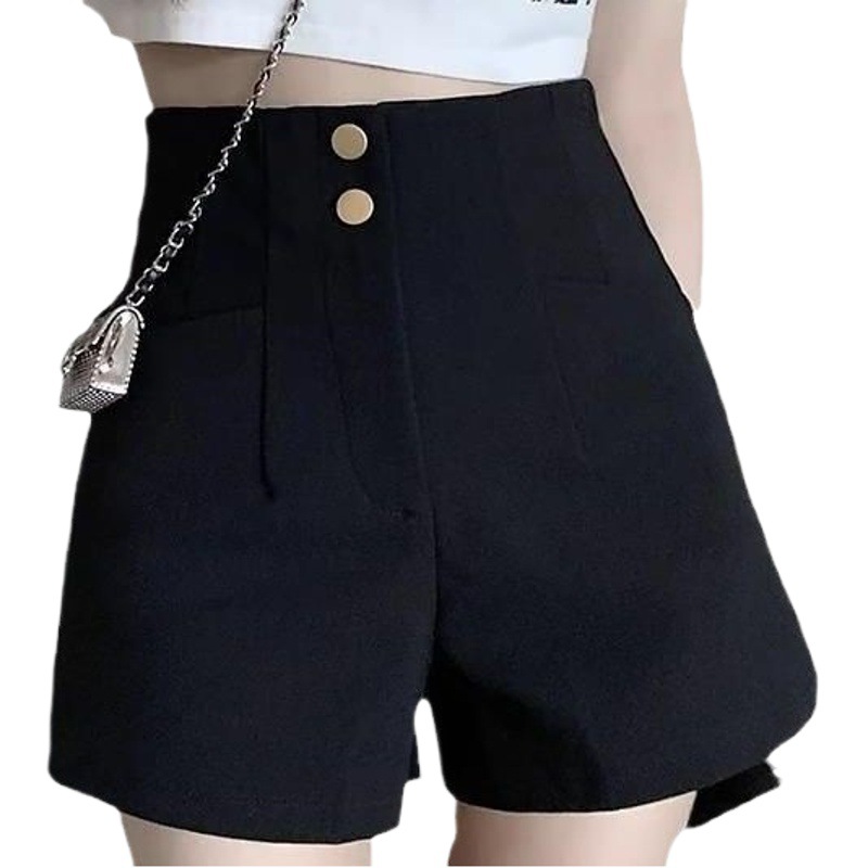 High waist shorts women's outdoor wear spring 2023 new A- line ultra high waist wide leg slimming casual hot pants ins fashion