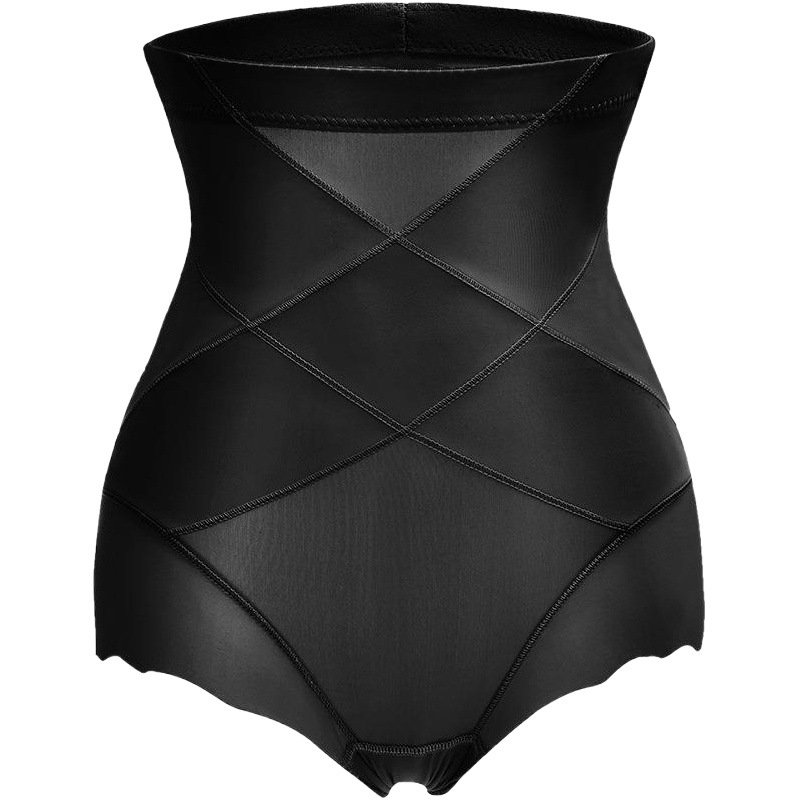 Spring and Summer New High Waist Ice Silk Abdominal Pants Strong Body-shaping Waist-lifting Hip-lifting Panties for Women Breathable Briefs for Women