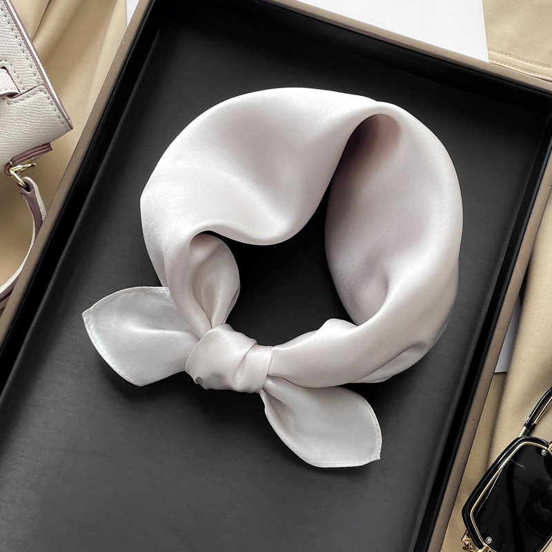 Picture of [Solid color] silk Mulberry silk small square scarf women's versatile spring and autumn scarf with suit wholesale