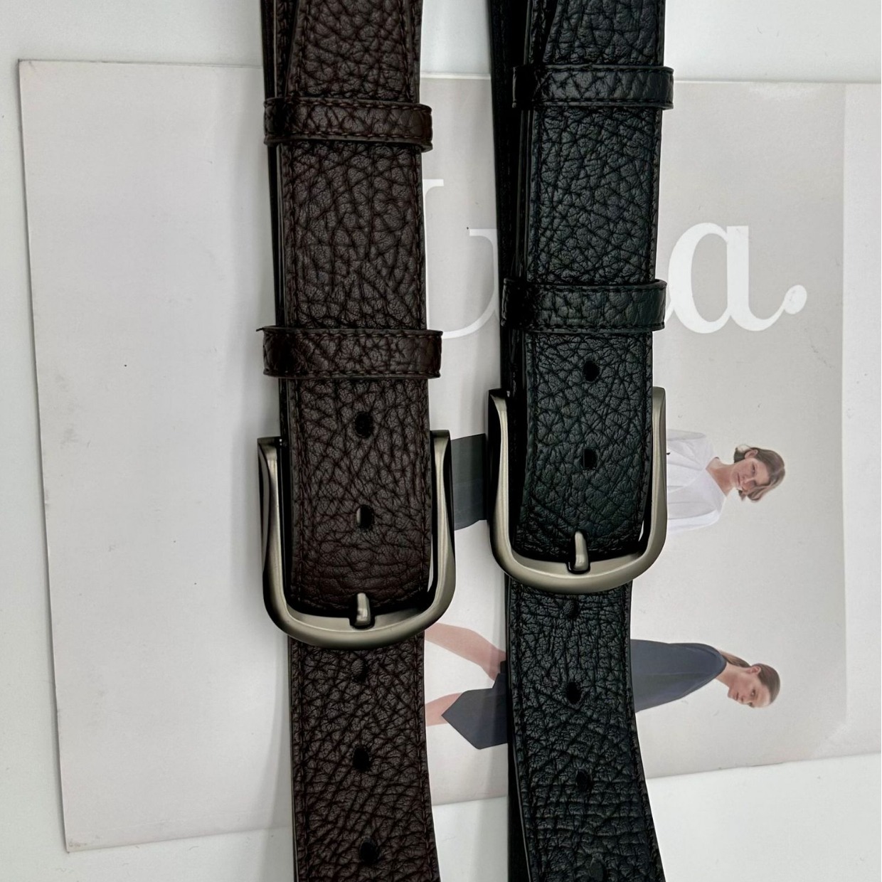 Pin Buckle Leather Belt Light Luxury Men's African Bison Leather Belt Trendy Men's High-end Business Suit Trouser Belt in stock