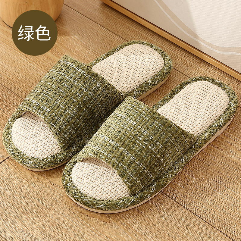 Picture of Linen slippers home women's summer wholesale couple home home cotton linen slippers indoor Four Seasons odorless spring and autumn men