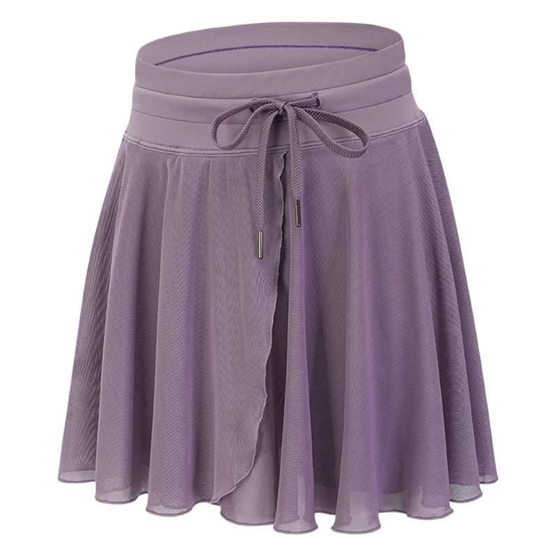 Cross-border ins new mesh sports skirt women's yoga skirt tennis badminton anti-light high waist fitness skirt