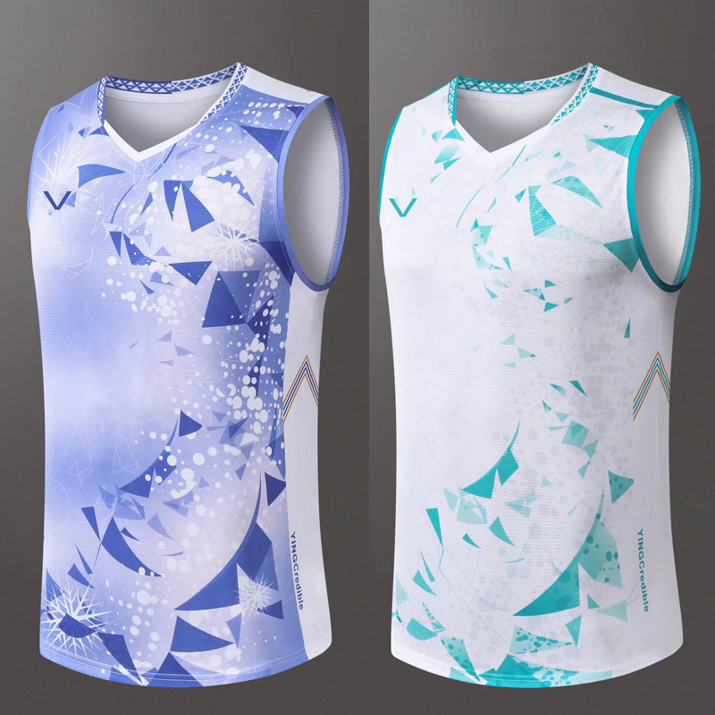 New Badminton Suit Quick-drying Sleeveless Men's Competition Sportswear Vest Breathable Tennis Volleyball Sportswear Summer 845