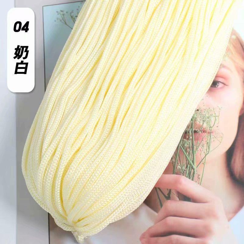 Picture of Light body thread ice silk thread hook hat hook thick hollow thread bright silk thread hand-woven off-shelf sun hat thick wool