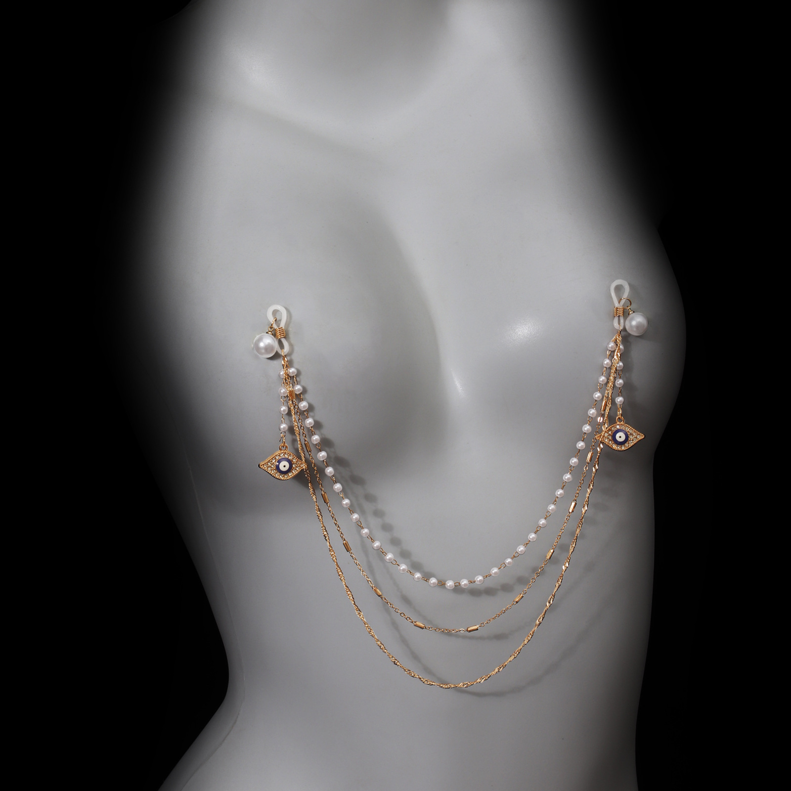 European and American Personality Exaggerated Tassel Chain Milk Chain Women's Interest Temptation Nightclub Free Small Chest Sexy Chest Chain Nipple Chain