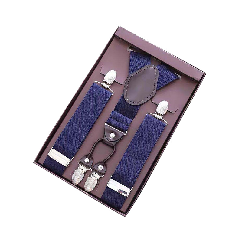 Picture of High elastic pants suspender clip men's activity suspender gift box school uniform four-clip suit pants adult suspender