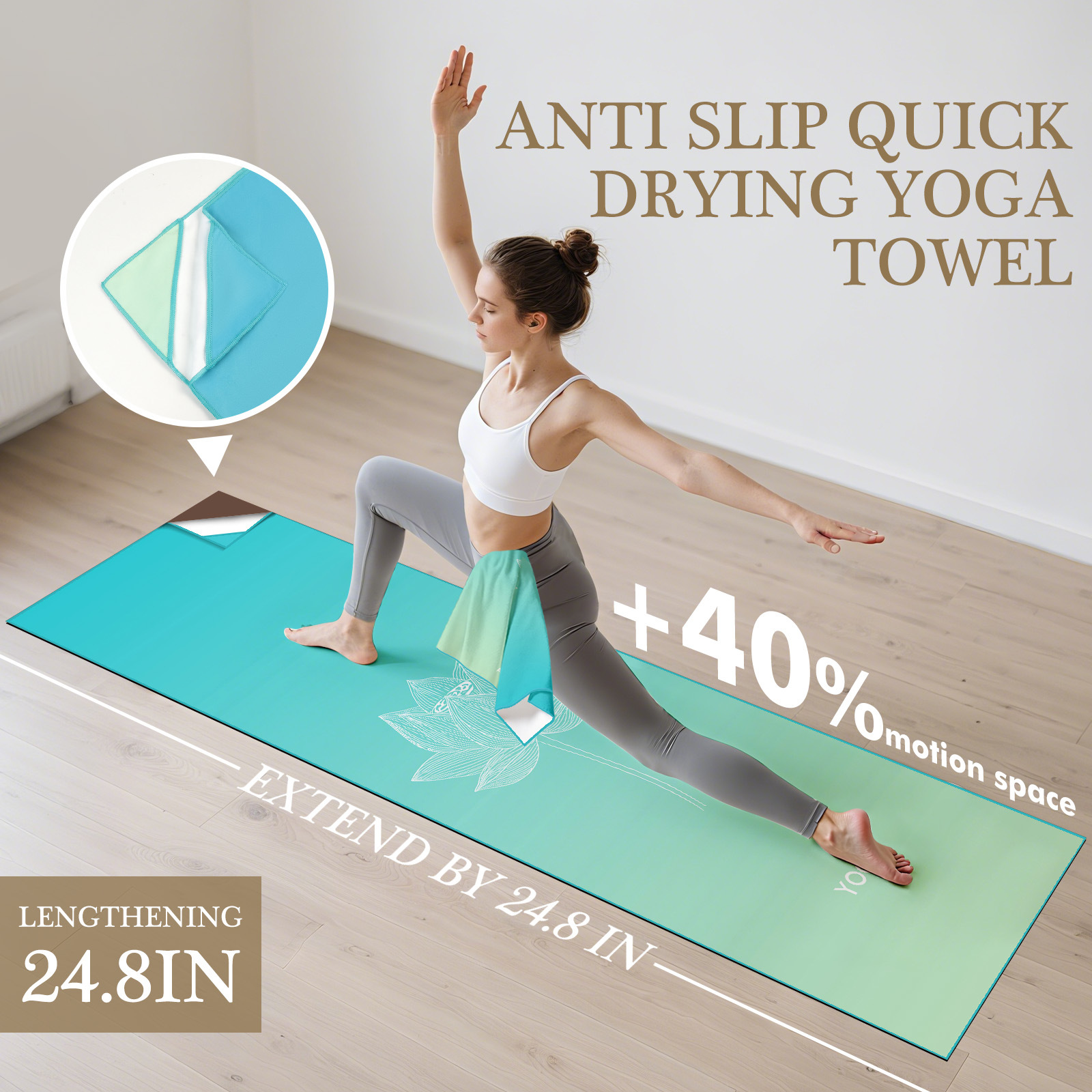 [Yoga Mat—with Leg Covers] Non-slip yoga mat cloth, odor isolation, large quick-dry bath towel