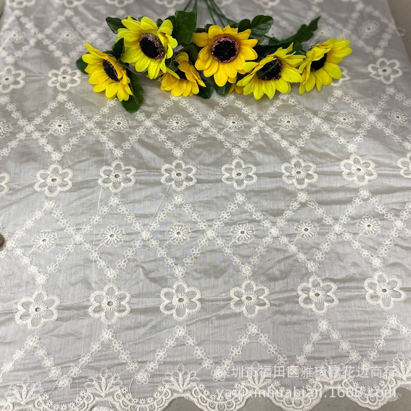 New Tencel Embroidered Cloth Cut Out Embroidered Cloth Fabric Lace Embroidered Cloth Lace Fabric Embroidered Fabric