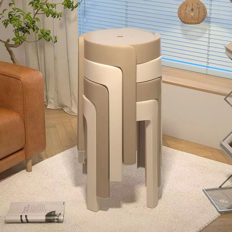 Nordic household stools thickened plastic can be stacked Stacked Dining Table Stools Windmill Stools Spare High Round Stools Rubber Stools