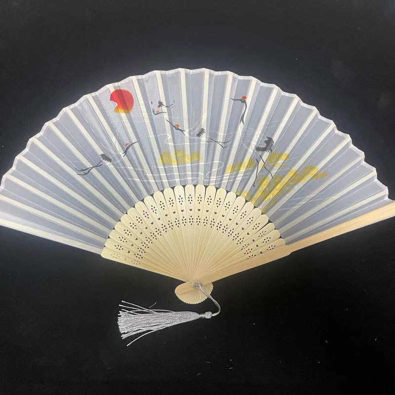 Picture of Folding Fan Bamboo Ancient Fan Student Girl Chinese Style Small Fan Scenic Spot Export Wholesale Retail Gift Decorative Fan