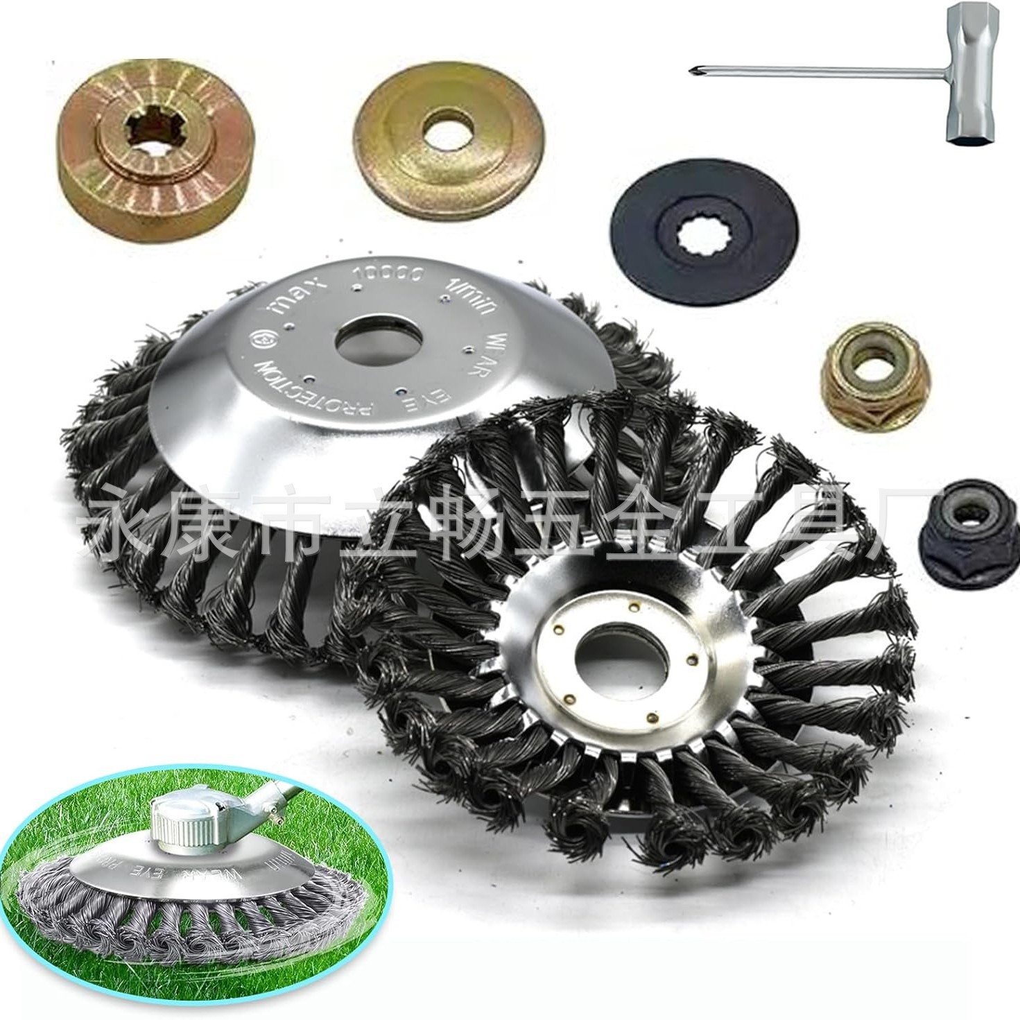 Lawn mower 8 inch steel wire wheel grass head twist wire weeding head bowl type 6 inch lawn mower head weeding wheel accessories