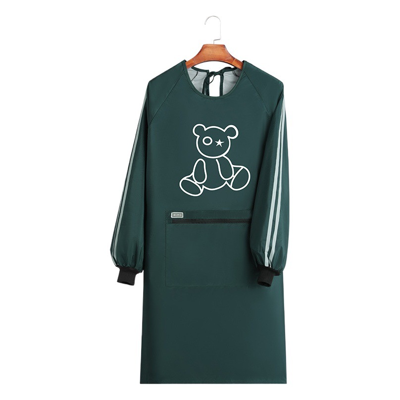 New smock women's household kitchen apron long sleeve waterproof oil-proof waist adult western style overalls wholesale