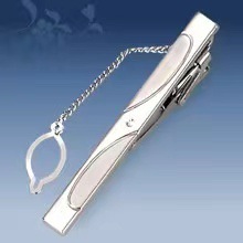 Picture of Metal tie clip men's suit chain 140 simple flower type business atmosphere with drill tie clip