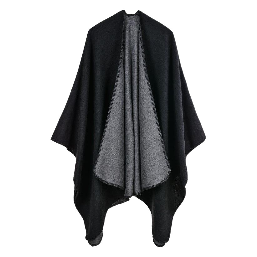 Solid Color Cashmere Large Split Shawl European and American Foreign Trade Explosions Warm Monochrome Cloak Plain Cloak