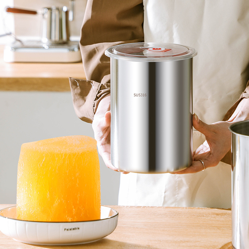 Picture of Special bucket for cotton ice brick thickened stainless steel ice shaving machine snow powder bucket commercial stall cold icicle round mold
