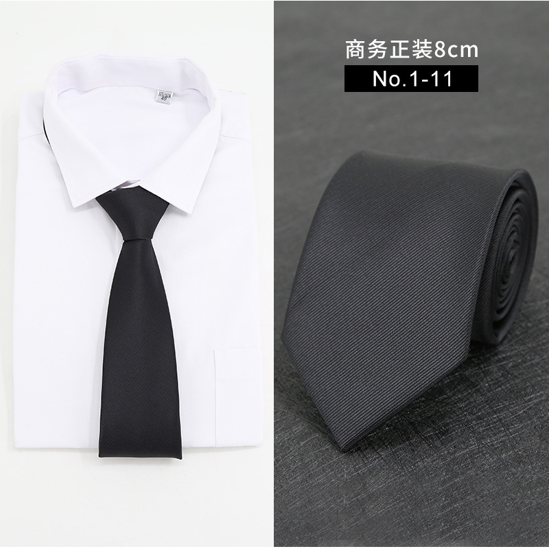 Picture of New Style Tie Men's Formal Business Casual Simple Style Solid Color Striped Arrow-Shaped Tie Manufacturer Ready Stock Wholesale