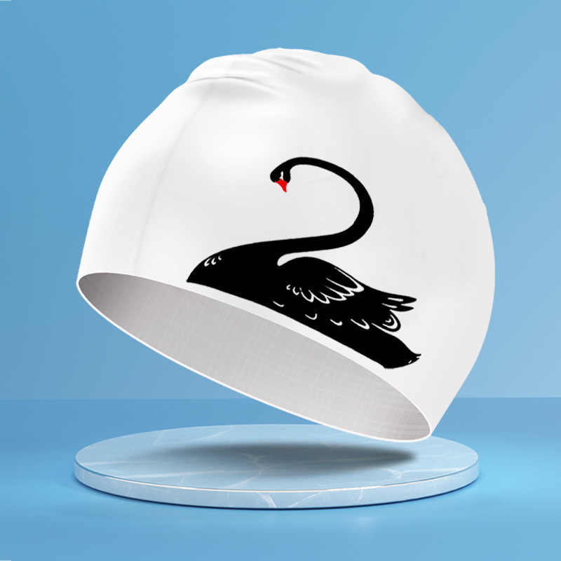 Picture of Adult silicone waterproof swimming cap boys and girls Universal silicone swimming cap increase head swimming cap factory direct sales