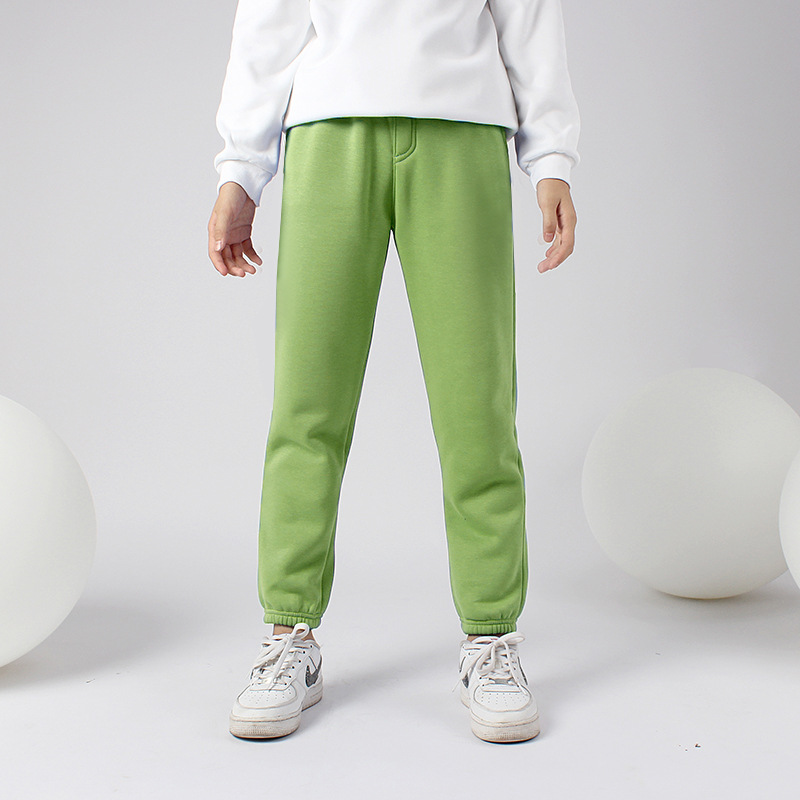 Picture of Autumn and winter Korean version of the new children's fleece-lined pants big children's solid color all-match warm pants girls' pants generation