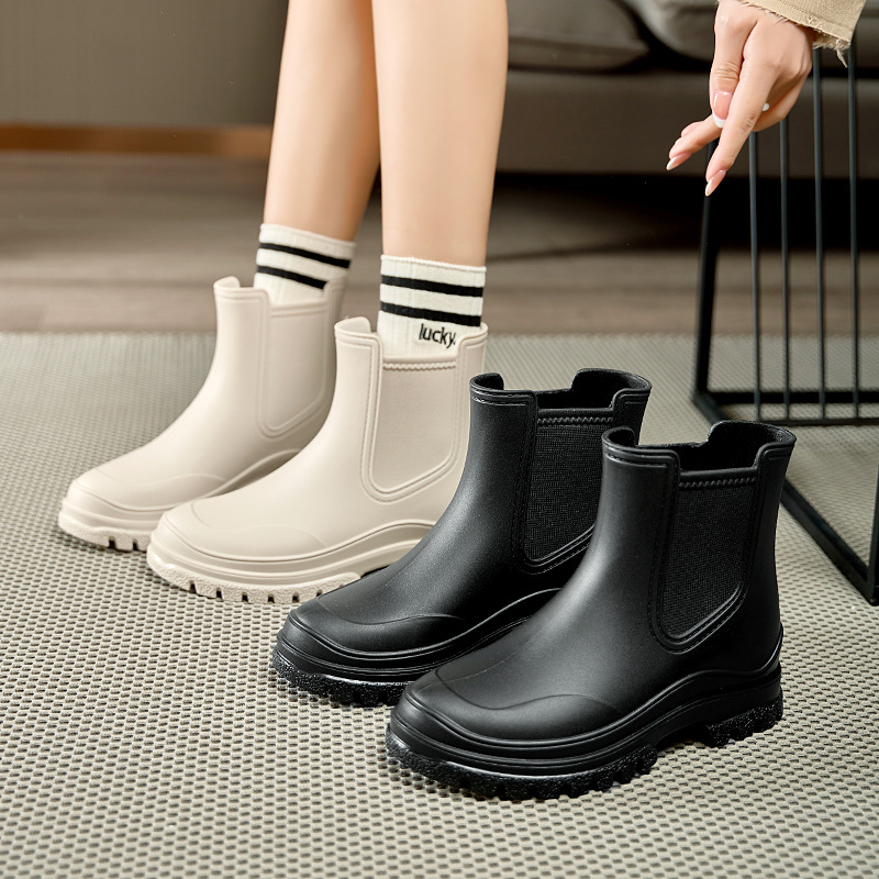 Korean Single Popular Spot Fashion Short-Tube Women's Rain Boots High-End Non-Slip Rain Boots Summer Waterproof Shoes Adult Rubber Boots