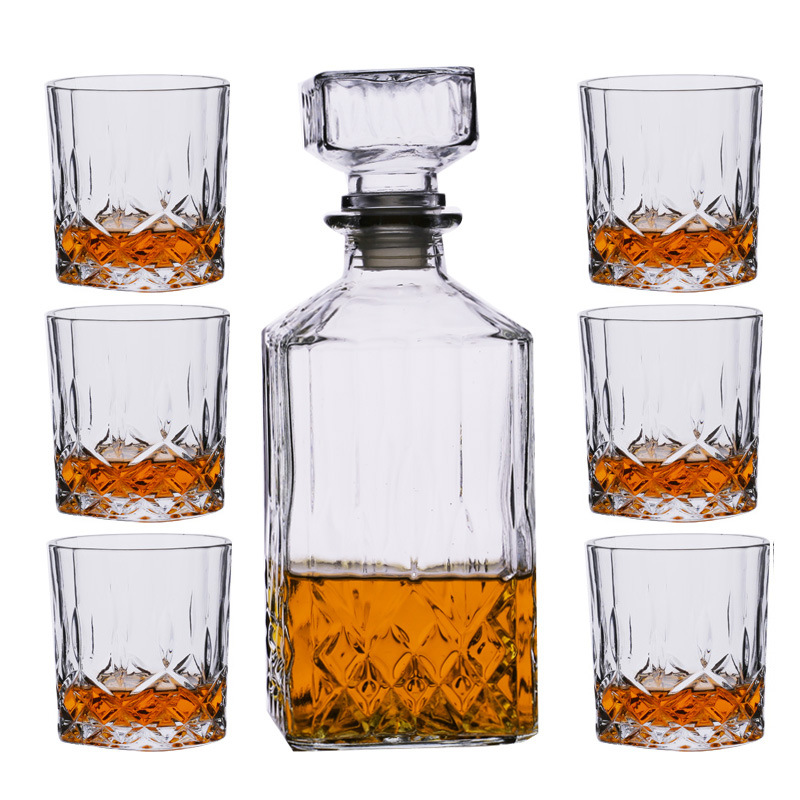 Picture of Whiskey glass wine gift box set household wine Pearl cotton foreign trade gift box packaging glass wine set