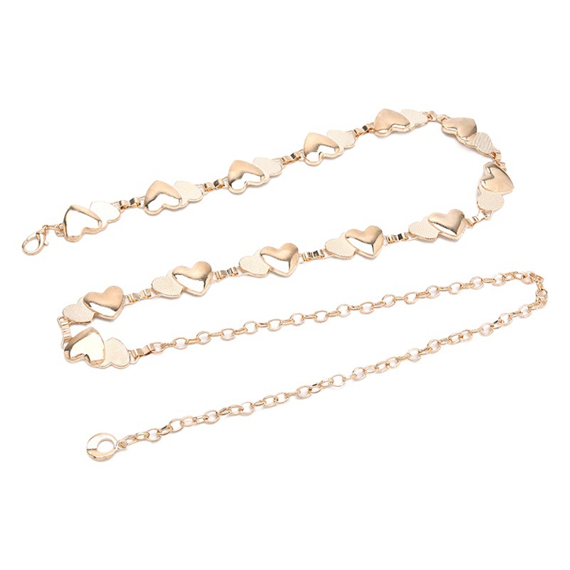 Cross-Border combination fashion ins style single-layer waist chain pendant decorative ladies all-match metal hollow belt wholesale
