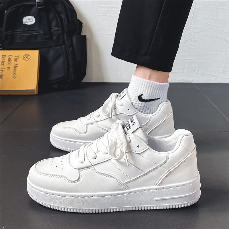 Men's Shoes Spring New Fashionable All-match Niche Platform Board Shoes School Style White Casual Shoes Student Trendy Shoes