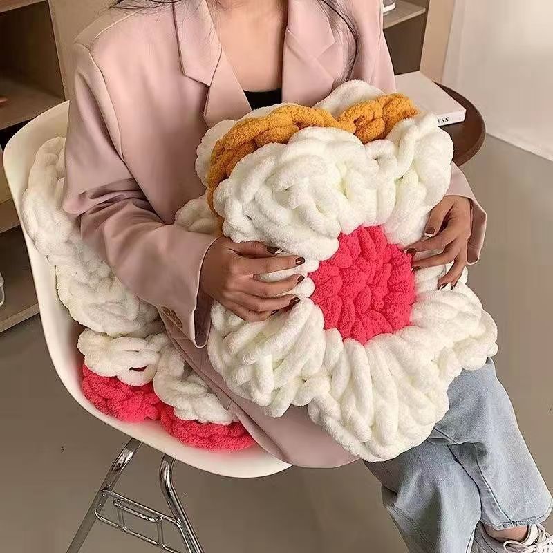 Homemade DIY Hand-Knitted Material Bag Cat Tail Sausage Yarn Velvet Cushion Cushion Girlfriend Best Friend Wool Needle