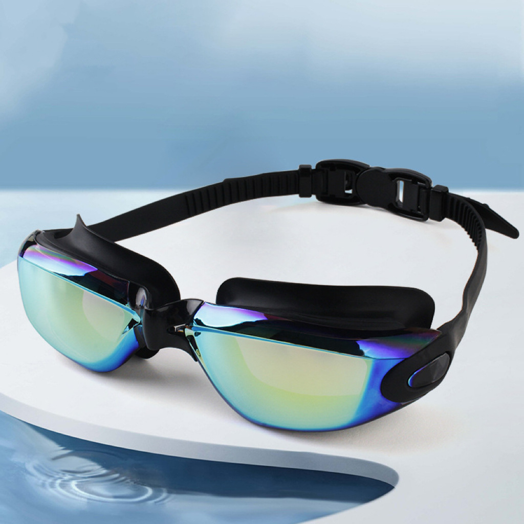 Picture of Adult Professional Training Swimming Goggles Unisex Waterproof Anti-Fog Competition Silicone Large Frame Swimming Goggles Equipment Wholesale