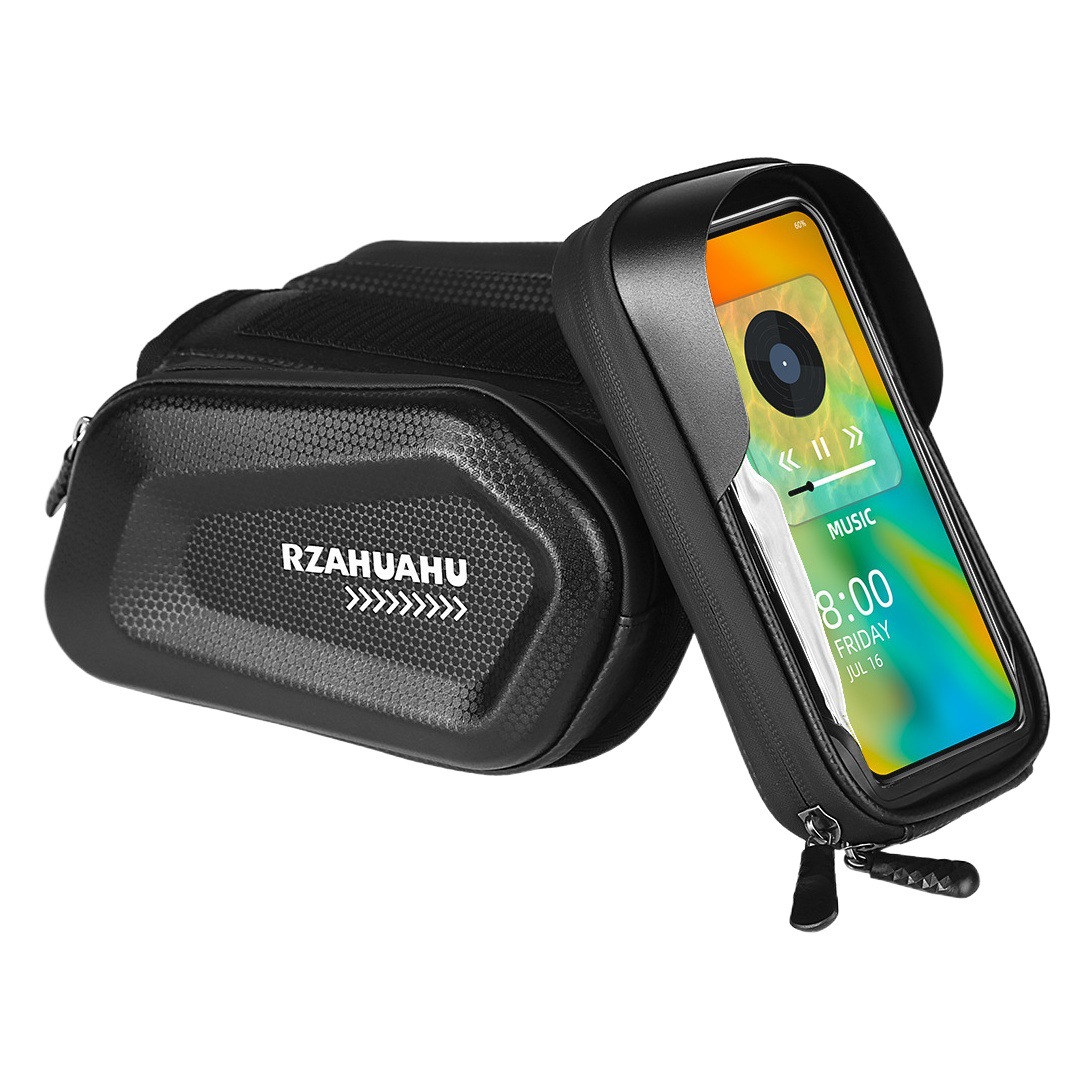 Bicycle Bag front beam bag mountain bike bag mobile phone bag touch screen upper tube bag waterproof hard shell saddle bag riding equipment