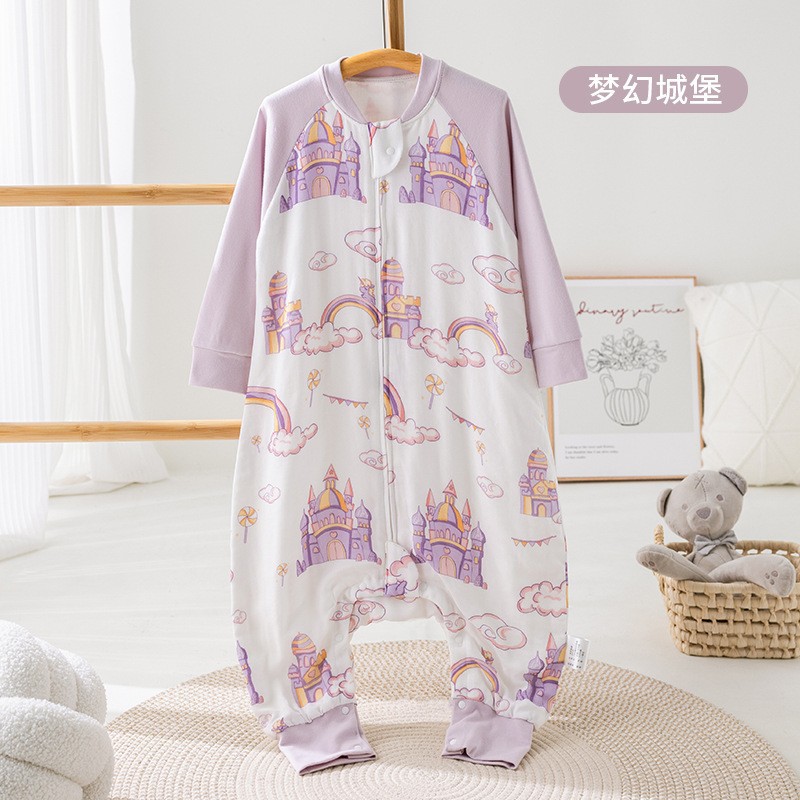 Picture of Cartoon Bamboo Cotton Gauze Sleeping Bag Baby Class a Summer Newborn Children's Home Clothes Baby Anti-Kick Quilt Breathable and Lightweight