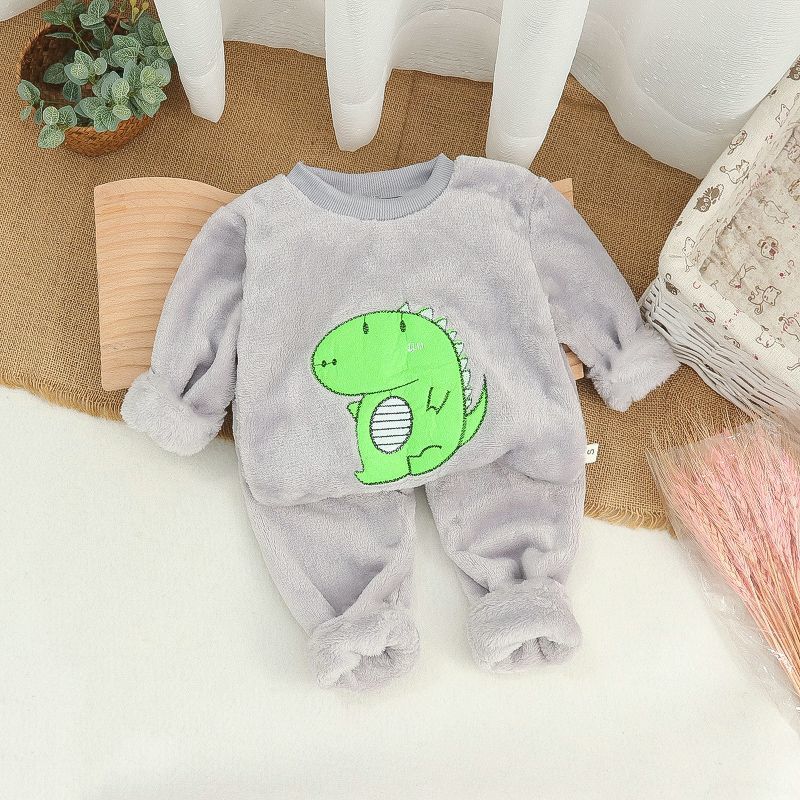 Picture of Baby Winter Pajamas Set 2025 New Baby Kidsren's Clothing Boys and Girls Autumn and Winter Flannel Home Clothes Trendy