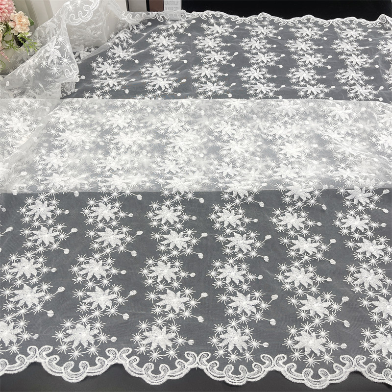 Lace Fabric Mesh Embroider Water-Soluble Embroider Cloth Clothing Wedding Dress Fabric DIY Mesh Lace Embroider Fabric