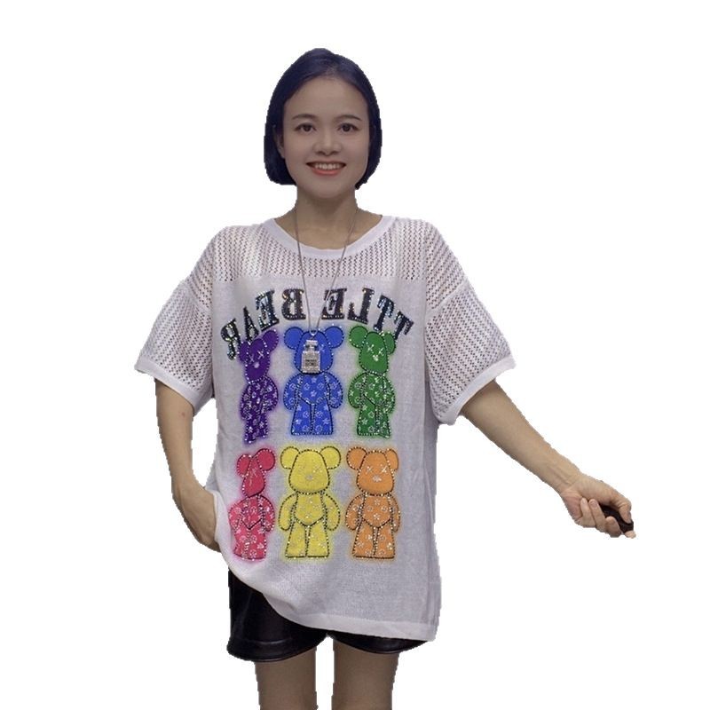 Picture of Summer Bear Suit Shorts Two-Piece Set for Women Casual Loose Large Size 2025 New Korean Style Fashion Slimming Look