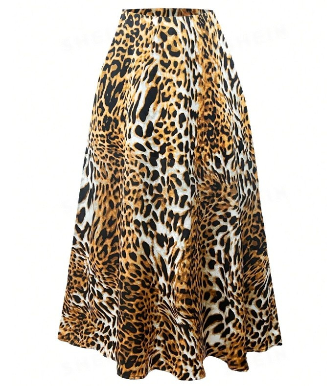 Picture of Cross-Border Women's Satin Skirt Spring and Summer New Sexy Leopard Print Amazon Imitation Silk Printed Long Skirt
