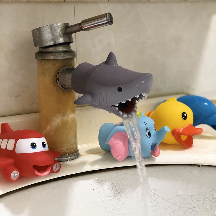 Picture of Cartoon children's hand washing extender splash-proof water guide sink baby hand washing aid faucet extension hand washing device