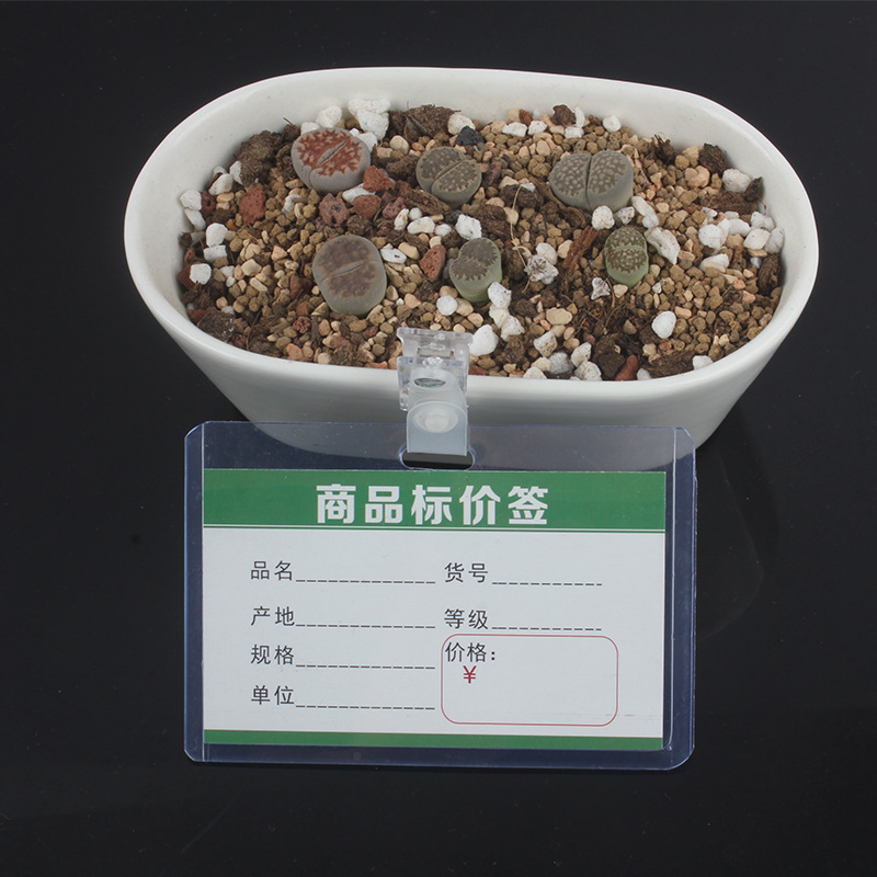 Picture of Commodity price tag set PVC transparent shell clothing supermarket label shell POP plastic clip work card