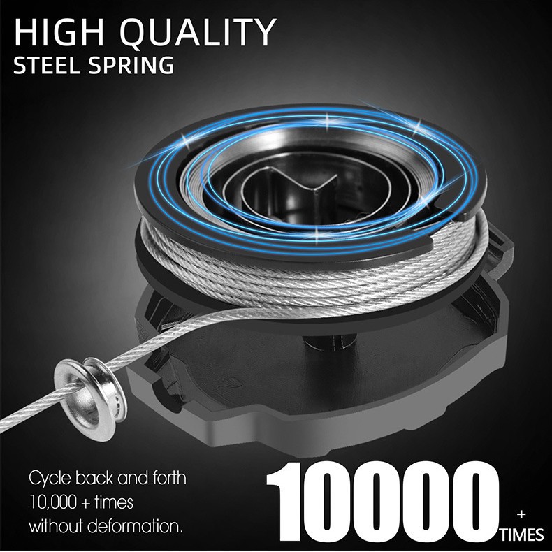 Picture of Wholesale New easy pull telescopic buckle high rebound mountaineering easy pull wire rope anti-lost anti-theft device PC black card sleeve